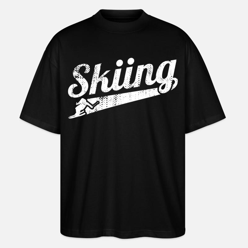 Skirennfahrer - Stanley/Stella Oversized Unisex Bio T-Shirt Blaster 2.0 - Schwarz