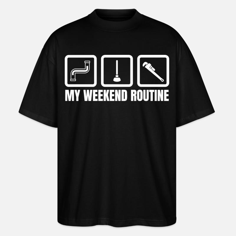 Week-end de l’installateur - T-shirt bio Blaster 2.0 coupe oversize Stanley/Stella Unisexe - noir