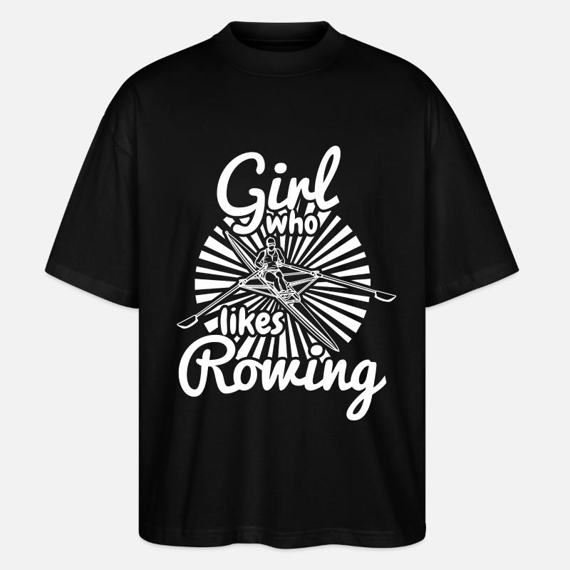 Mädchen das gerne rudert - Stanley/Stella Oversized Unisex Bio T-Shirt Blaster 2.0 - Schwarz