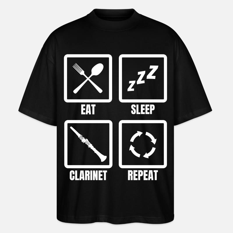 Eat Sleep Clarinette Repeat - T-shirt bio Blaster 2.0 coupe oversize Stanley/Stella Unisexe - noir