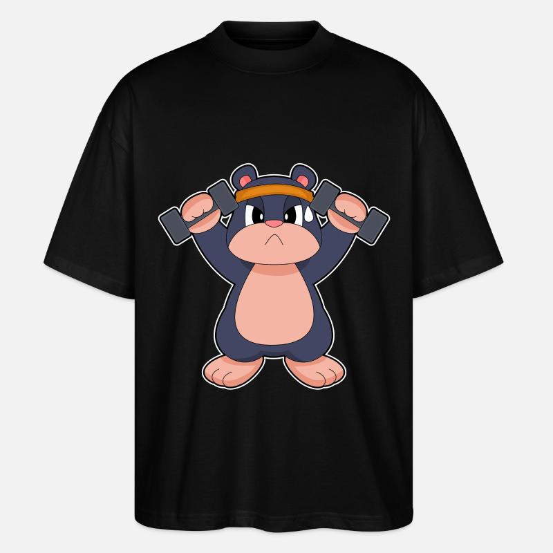 Bodybuilder Mole Haltères Bodybuilding - T-shirt bio Blaster 2.0 coupe oversize Stanley/Stella Unisexe - noir