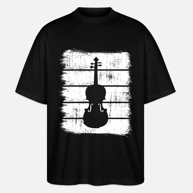 Violine - Stanley/Stella Oversized Unisex Bio T-Shirt Blaster 2.0 - Schwarz