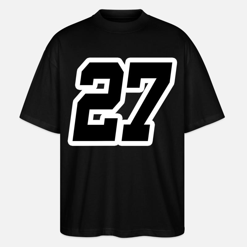Nummer siebenundzwanzig 27 - Stanley/Stella Oversized Unisex Bio T-Shirt Blaster 2.0 - Schwarz