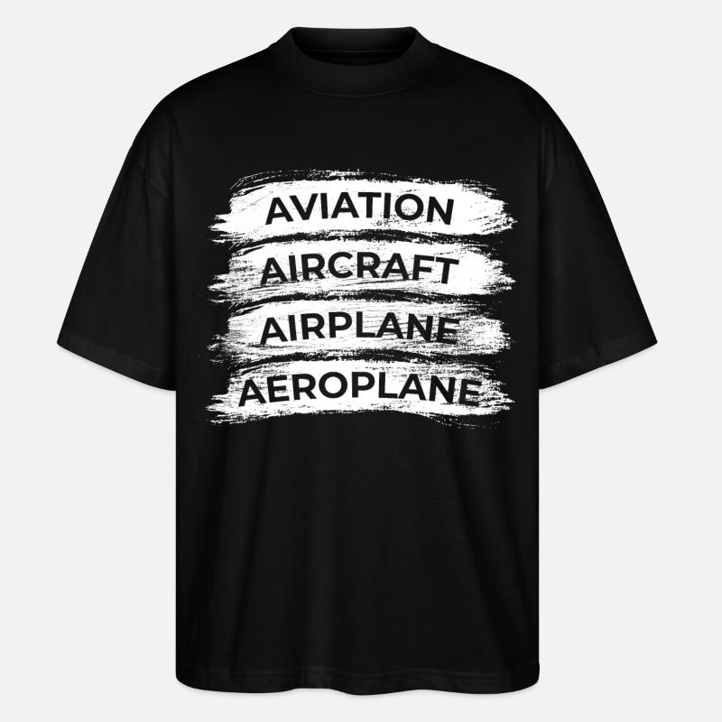 Flugzeugliebhaber Zeitplan - Stanley/Stella Oversized Unisex Bio T-Shirt Blaster 2.0 - Schwarz