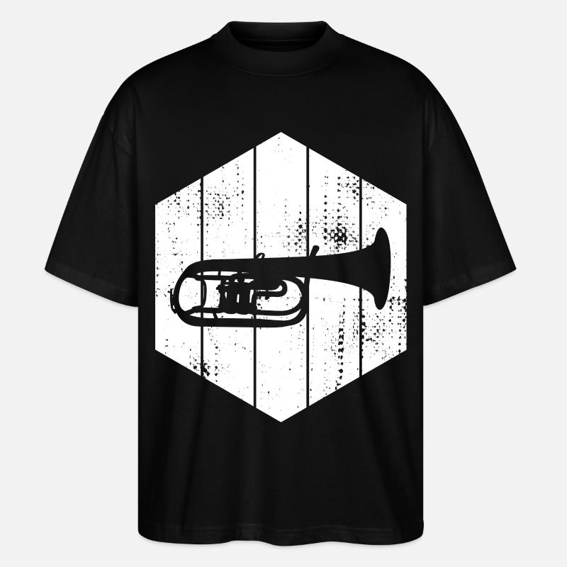 Trompete Zeichnung - Stanley/Stella Oversized Unisex Bio T-Shirt Blaster 2.0 - Schwarz