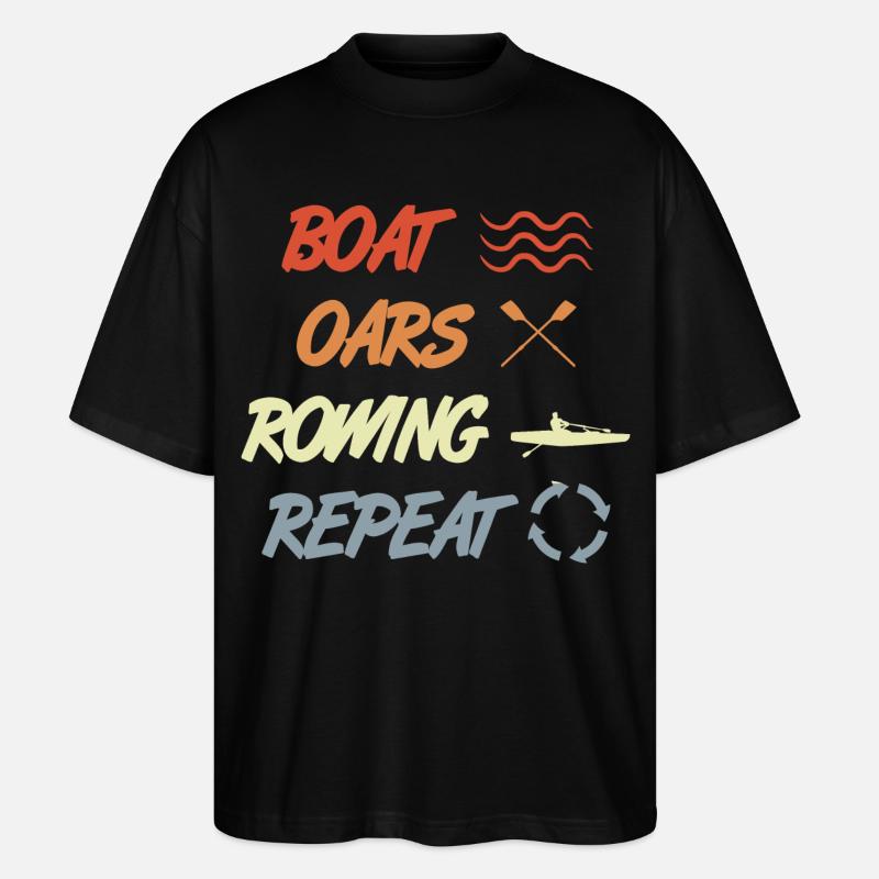 Bateau Rames Aviron Répéter - T-shirt bio Blaster 2.0 coupe oversize Stanley/Stella Unisexe - noir