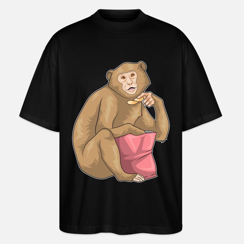 Sac à puces Monkey Chips - T-shirt bio Blaster 2.0 coupe oversize Stanley/Stella Unisexe - noir