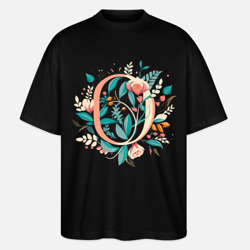O typography floral - Stanley/Stella Oversized Unisex Bio T-Shirt Blaster 2.0 - Schwarz
