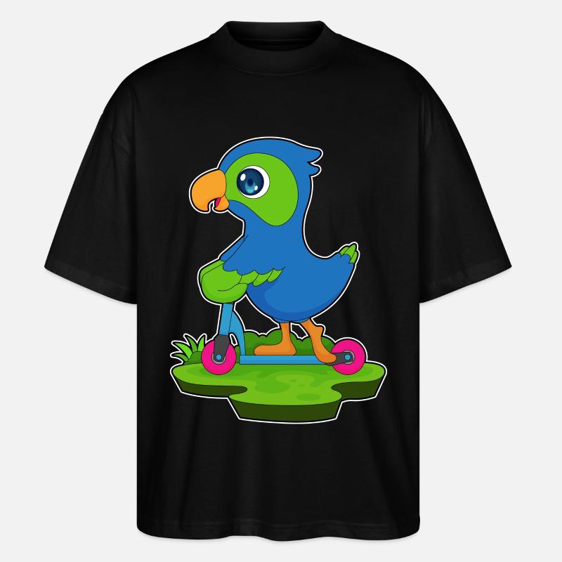 Papagei Roller - Stanley/Stella Oversized Unisex Bio T-Shirt Blaster 2.0 - Schwarz