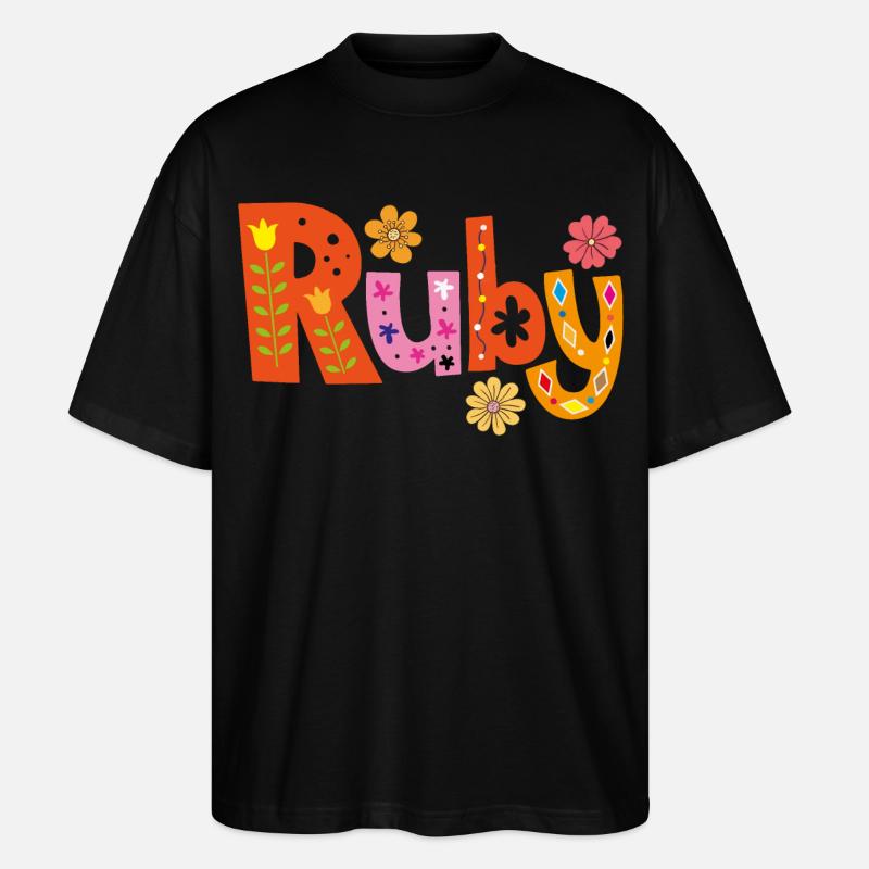 Personalisierter Ruby-Name - Stanley/Stella Oversized Unisex Bio T-Shirt Blaster 2.0 - Schwarz