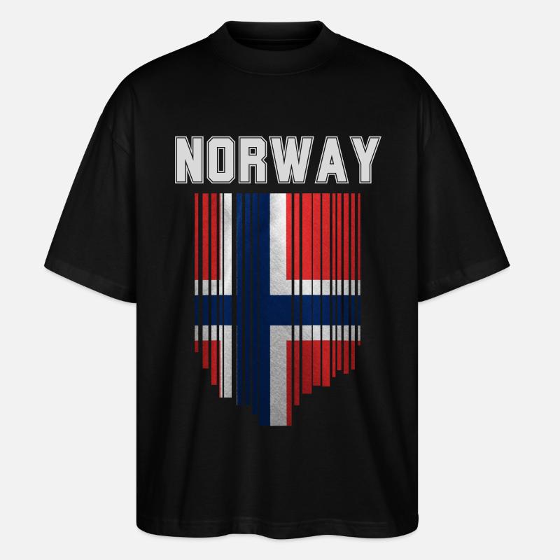 Norwegian flag, Norwegian pride - Stanley/Stella Oversized Unisex Organic T-shirt Blaster 2.0 - black
