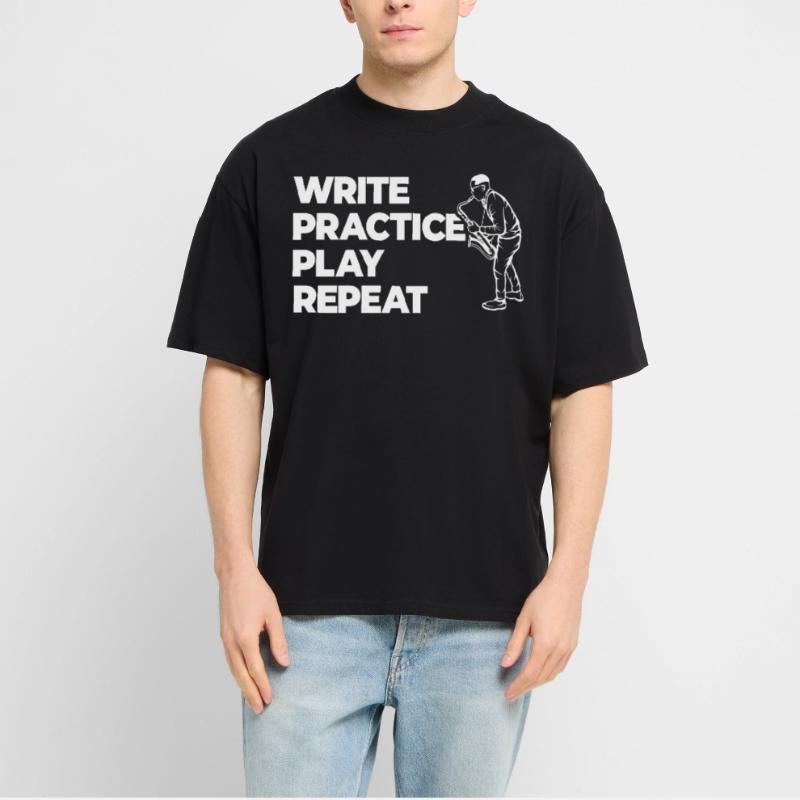 Writing, practicing, playing, repeating Stanley/Stella Oversized Unisex Organic T-shirt Blaster 2.0