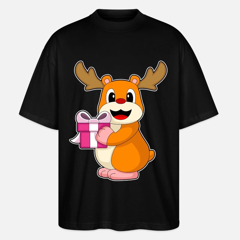 Hamster Weihnachten Paket - Stanley/Stella Oversized Unisex Bio T-Shirt Blaster 2.0 - Schwarz
