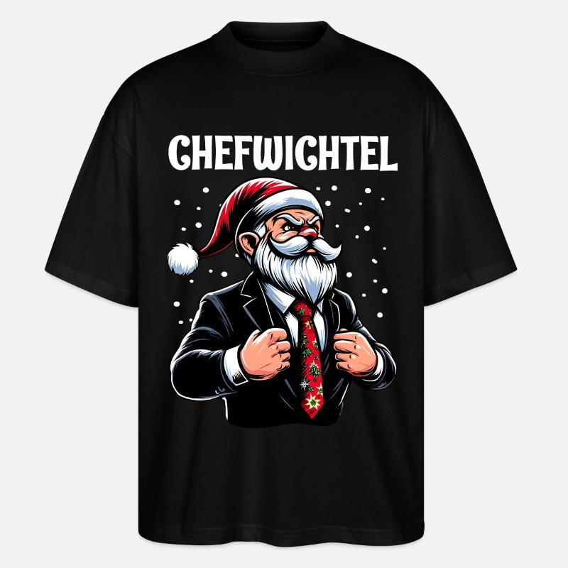 Gnome de Noël en chef - T-shirt bio Blaster 2.0 coupe oversize Stanley/Stella Unisexe - noir