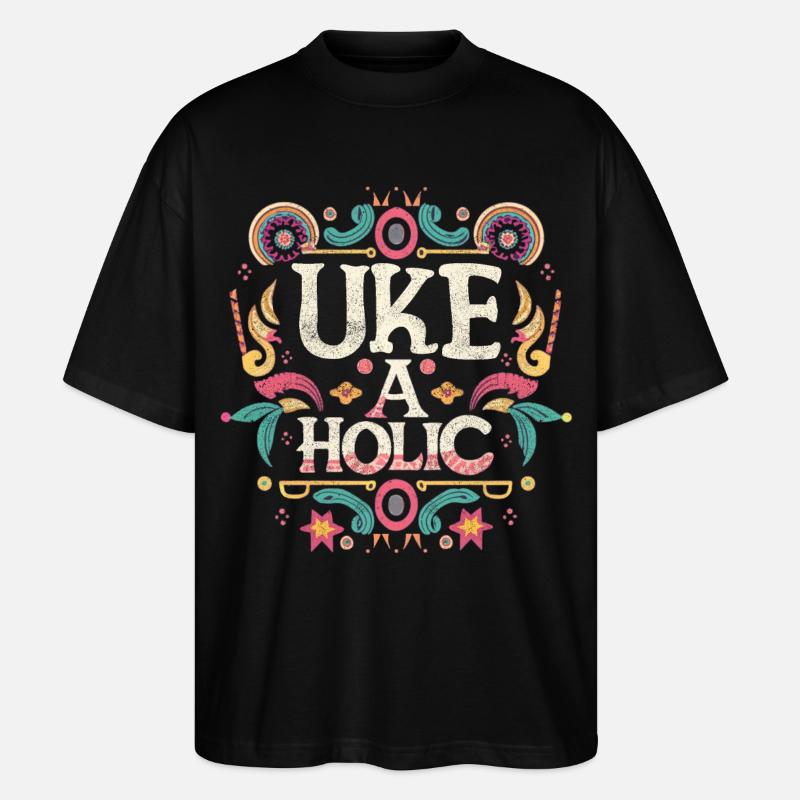 Uke-aholic - Stanley/Stella Oversized Unisex Bio T-Shirt Blaster 2.0 - Schwarz