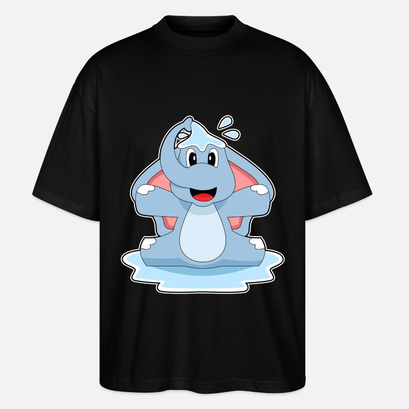 Elefant Planschen Wasser - Stanley/Stella Oversized Unisex Bio T-Shirt Blaster 2.0 - Schwarz