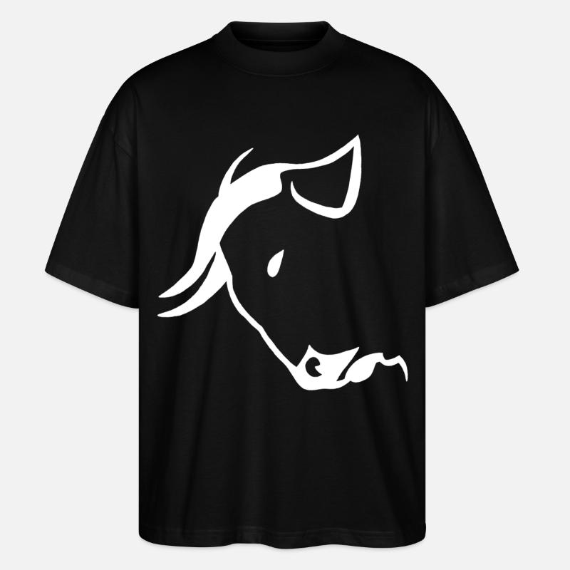 Tête de taureau blanche - T-shirt bio Blaster 2.0 coupe oversize Stanley/Stella Unisexe - noir