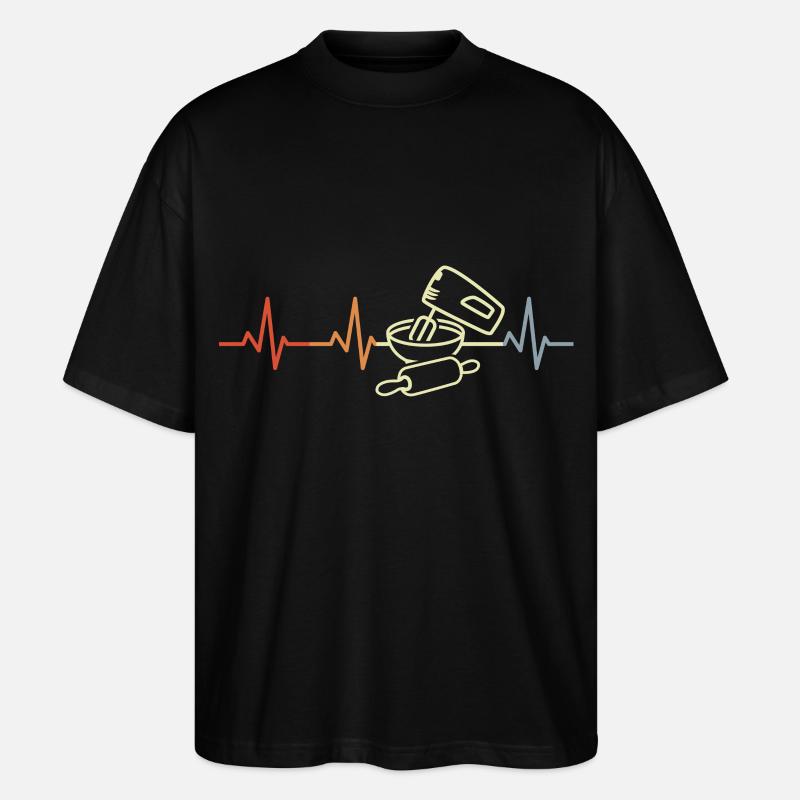 Küchenhelfer Pulsschlag - Stanley/Stella Oversized Unisex Bio T-Shirt Blaster 2.0 - Schwarz