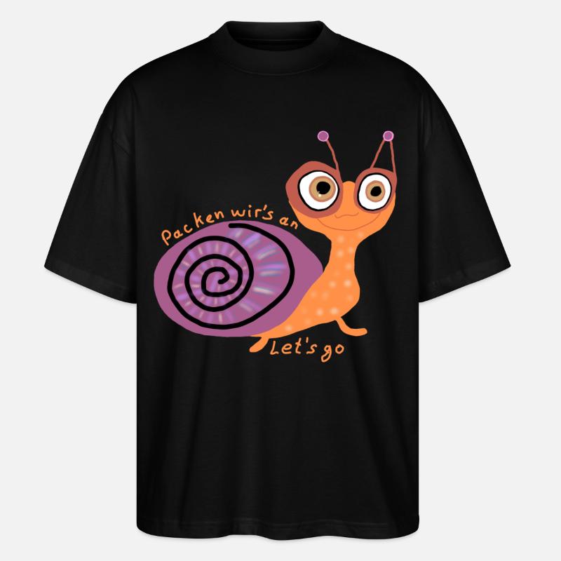 Schnecke mit Spruch - Stanley/Stella Oversized Unisex Bio T-Shirt Blaster 2.0 - Schwarz