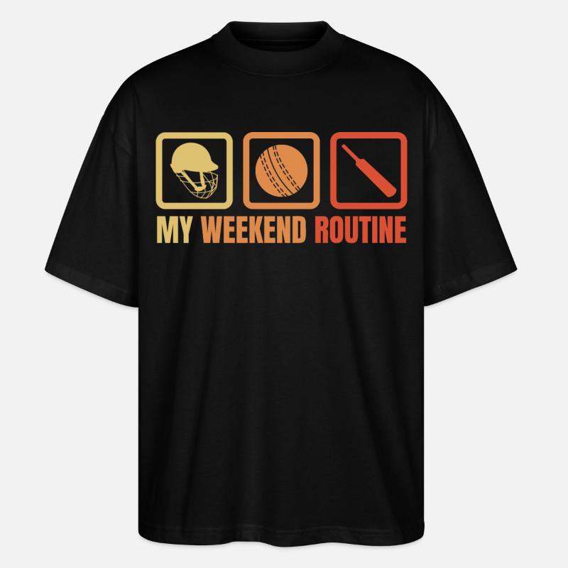 Meine Wochenendroutine - Stanley/Stella Oversized Unisex Bio T-Shirt Blaster 2.0 - Schwarz