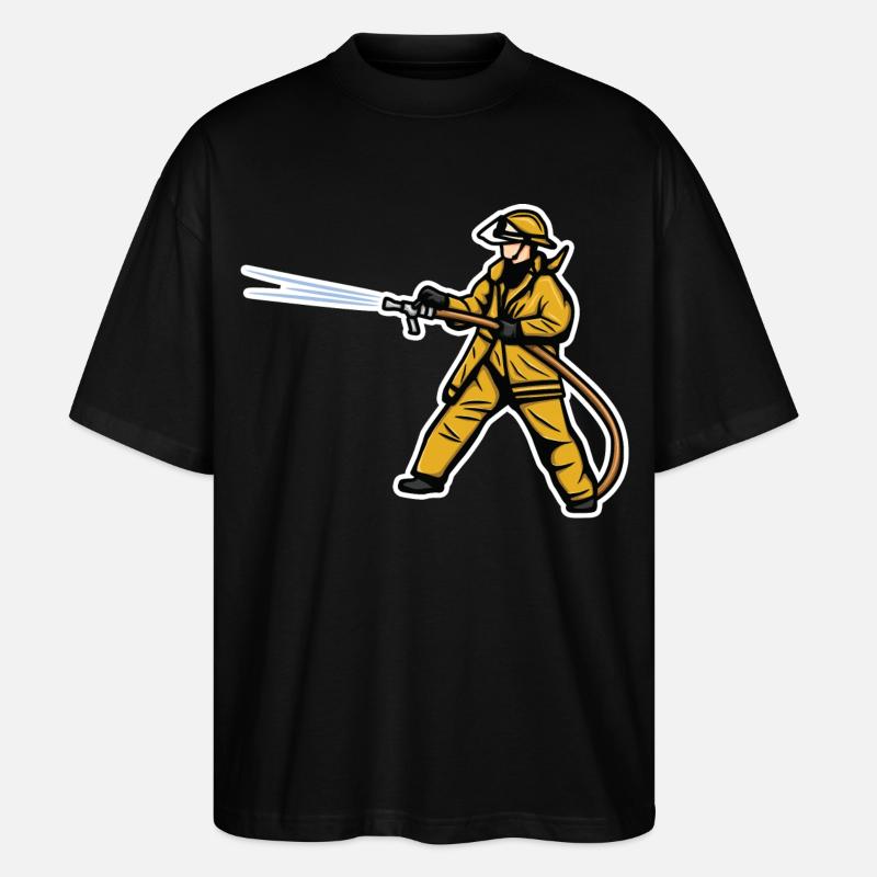 Feuerwehrjunge - Stanley/Stella Oversized Unisex Bio T-Shirt Blaster 2.0 - Schwarz