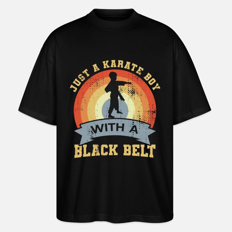 Karate Junge mit schwarzem Gürtel - Stanley/Stella Oversized Unisex Bio T-Shirt Blaster 2.0 - Schwarz
