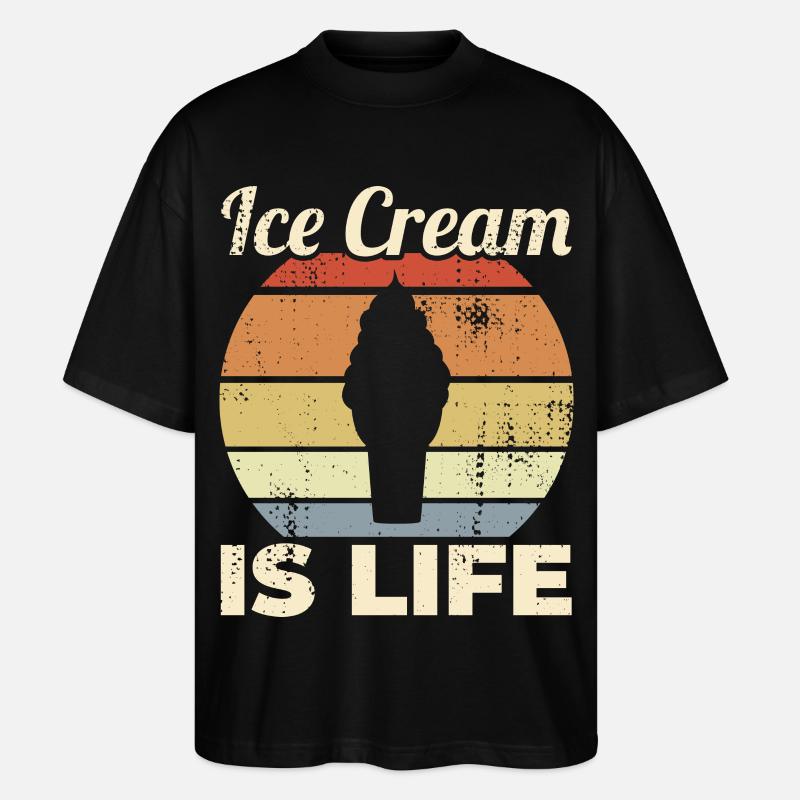Eiscreme ist Leben - Stanley/Stella Oversized Unisex Bio T-Shirt Blaster 2.0 - Schwarz