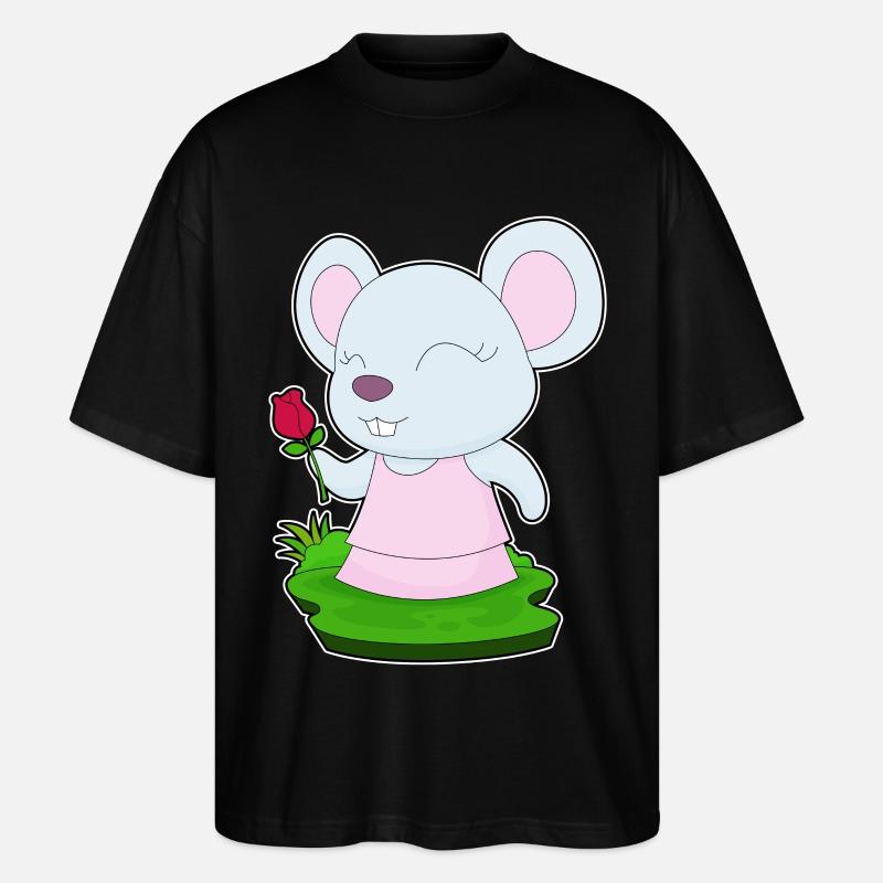 Mouse Rose - Stanley/Stella Oversized Unisex Organic T-shirt Blaster 2.0 - black