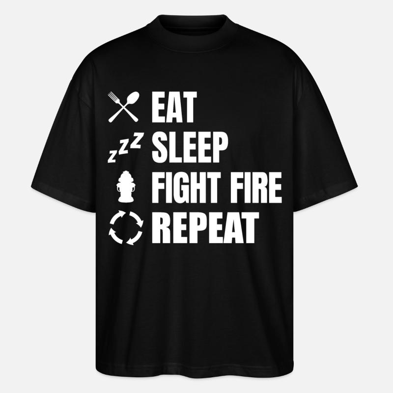 Feuerwehrleute Zeitplan - Stanley/Stella Oversized Unisex Bio T-Shirt Blaster 2.0 - Schwarz