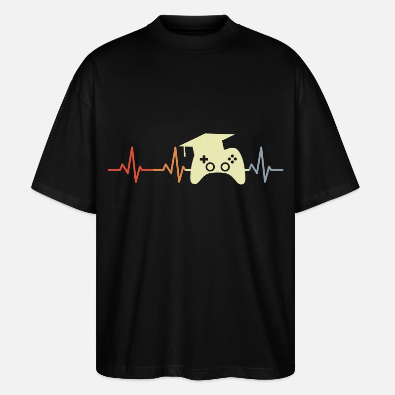 Spielprogrammierer Herzschlag - Stanley/Stella Oversized Unisex Bio T-Shirt Blaster 2.0 - Schwarz