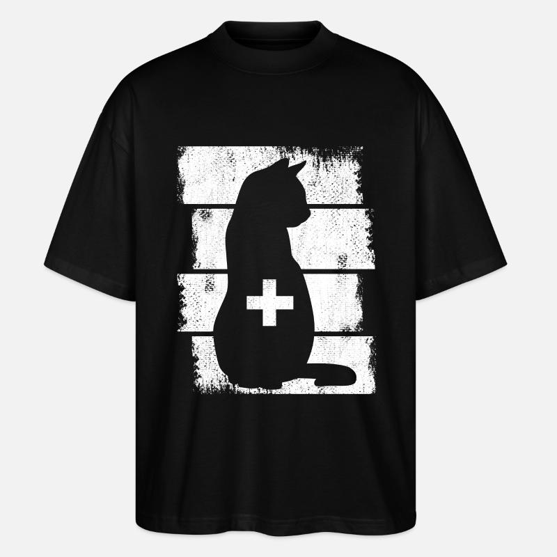 Katzen Tierarzt - Stanley/Stella Oversized Unisex Bio T-Shirt Blaster 2.0 - Schwarz