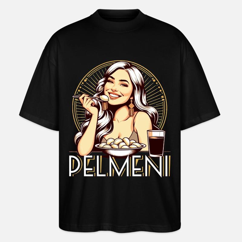 Pelmeni lecker Geschenk - Stanley/Stella Oversized Unisex Bio T-Shirt Blaster 2.0 - Schwarz
