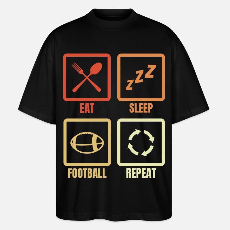 Manger Dormir Football Répéter - T-shirt bio Blaster 2.0 coupe oversize Stanley/Stella Unisexe - noir