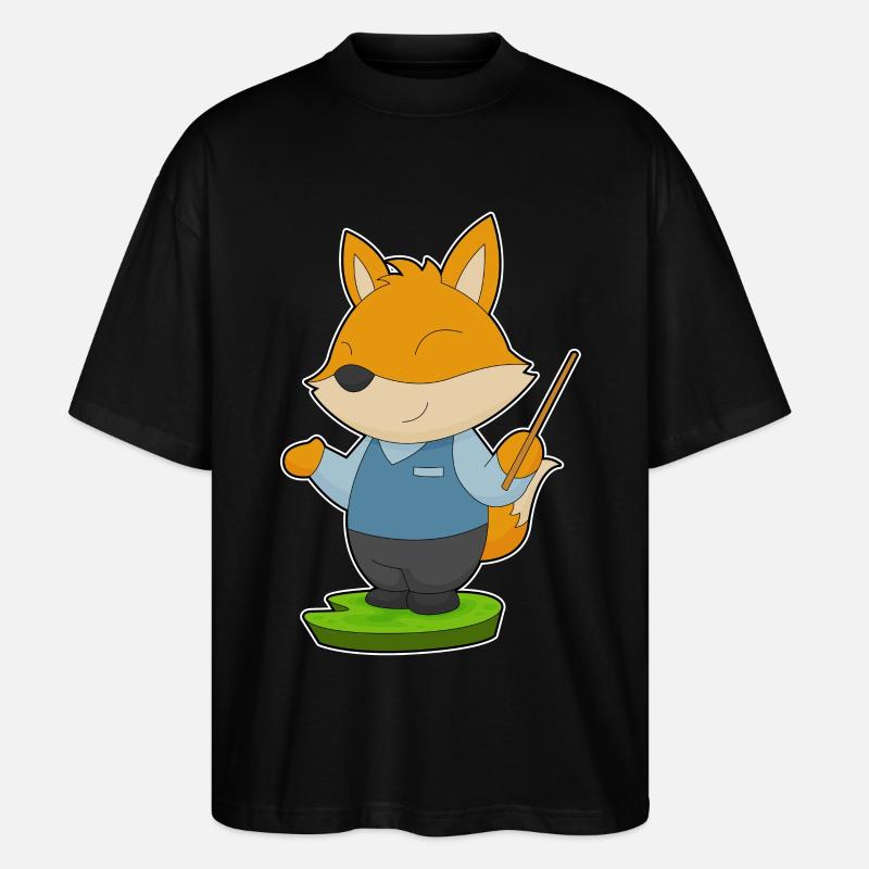 Pointeur d’enseignant de renard - T-shirt bio Blaster 2.0 coupe oversize Stanley/Stella Unisexe - noir