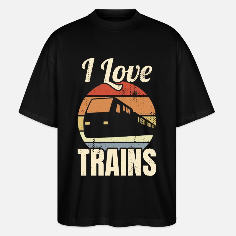 Eisenbahn Liebe - Stanley/Stella Oversized Unisex Bio T-Shirt Blaster 2.0 - Schwarz