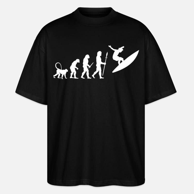 Entwicklung des Surfens - Stanley/Stella Oversized Unisex Bio T-Shirt Blaster 2.0 - Schwarz
