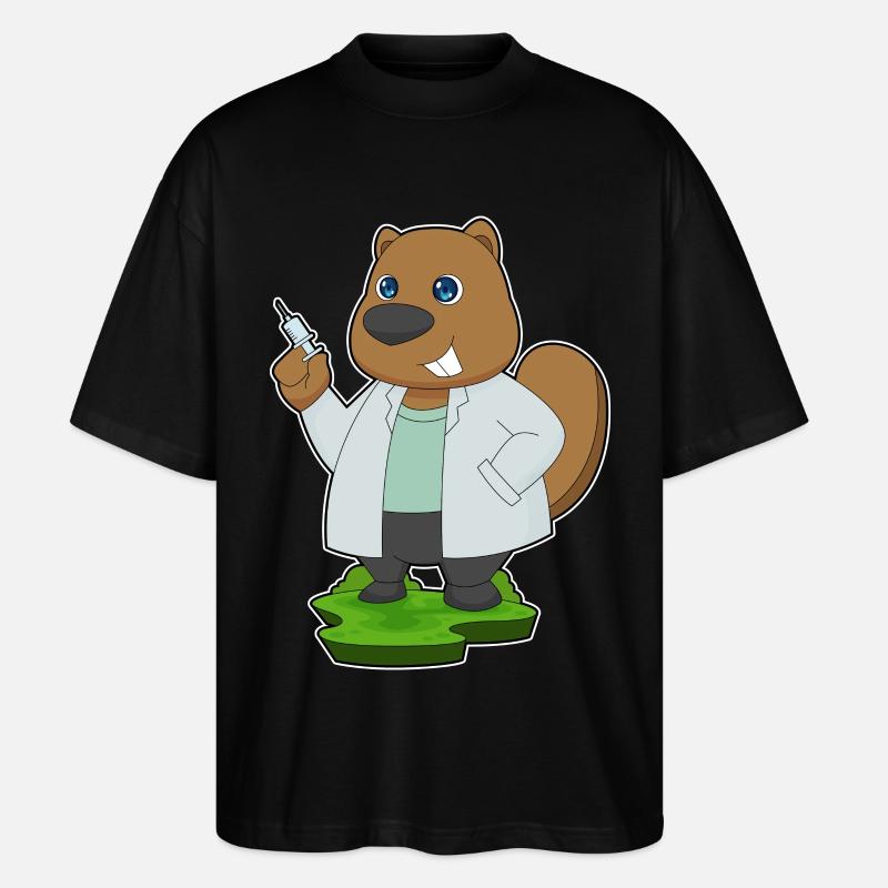 Seringue Beaver Doctor - T-shirt bio Blaster 2.0 coupe oversize Stanley/Stella Unisexe - noir