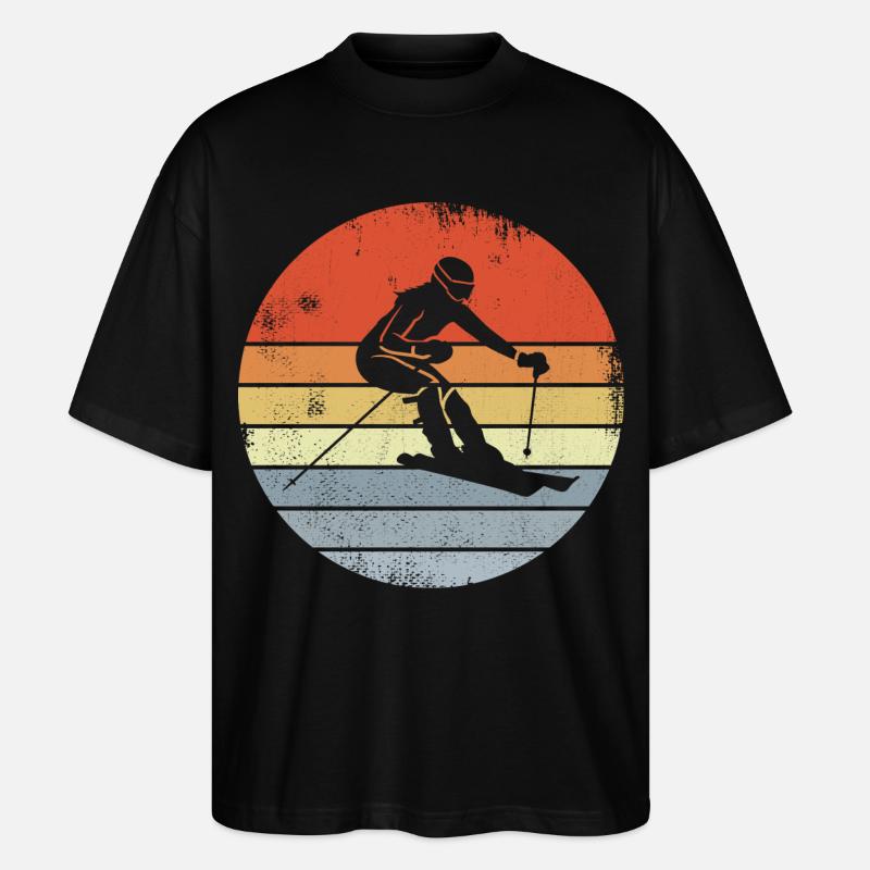 Skifahrer Mädchen - Stanley/Stella Oversized Unisex Bio T-Shirt Blaster 2.0 - Schwarz