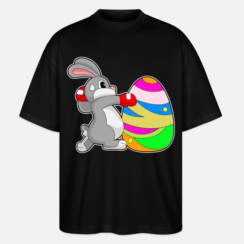 Bunny Easter Boxes - Stanley/Stella Oversized Unisex Organic T-shirt Blaster 2.0 - black
