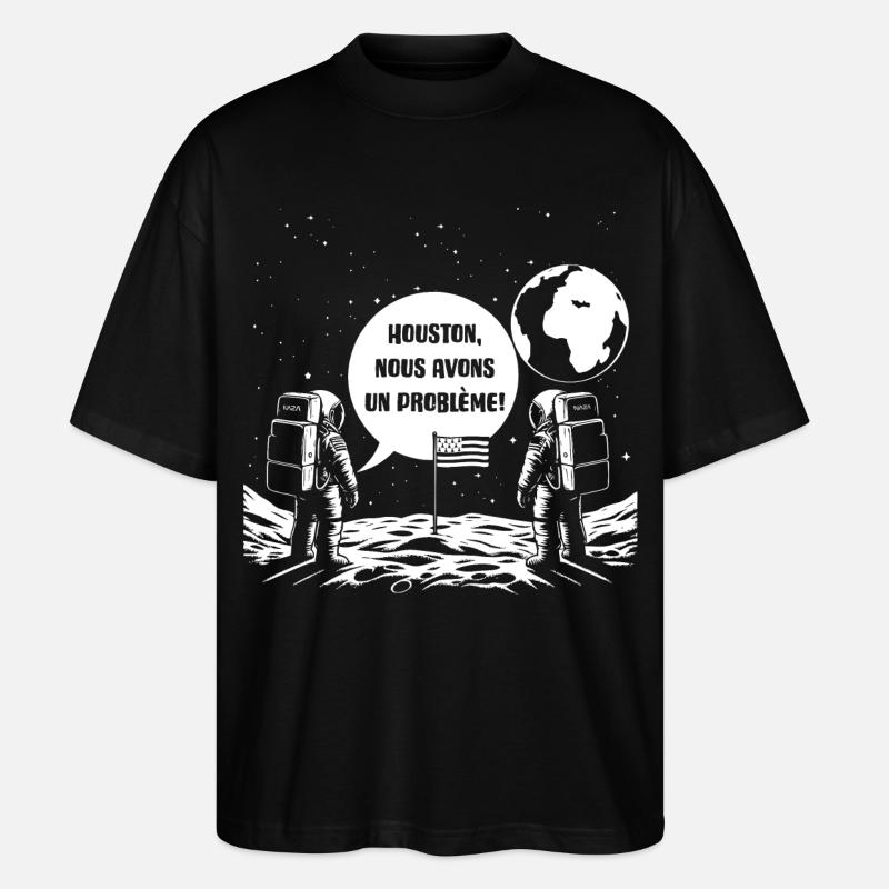 Houston, Nous avons un problème! - T-shirt bio Blaster 2.0 coupe oversize Stanley/Stella Unisexe - noir