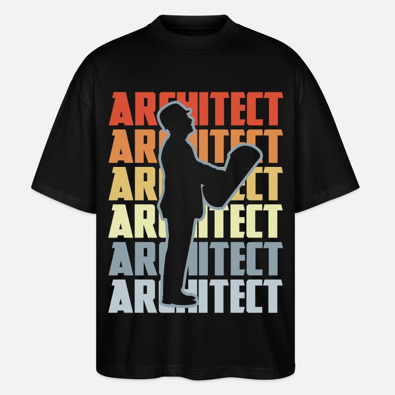 Architecte rétro - T-shirt bio Blaster 2.0 coupe oversize Stanley/Stella Unisexe - noir