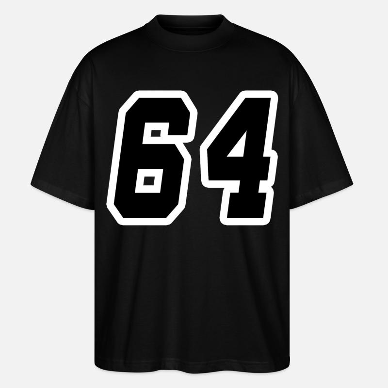 Nummer vierundsechzig 64 - Stanley/Stella Oversized Unisex Bio T-Shirt Blaster 2.0 - Schwarz