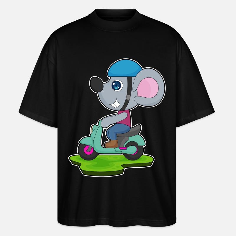 Maus Motorrad - Stanley/Stella Oversized Unisex Bio T-Shirt Blaster 2.0 - Schwarz