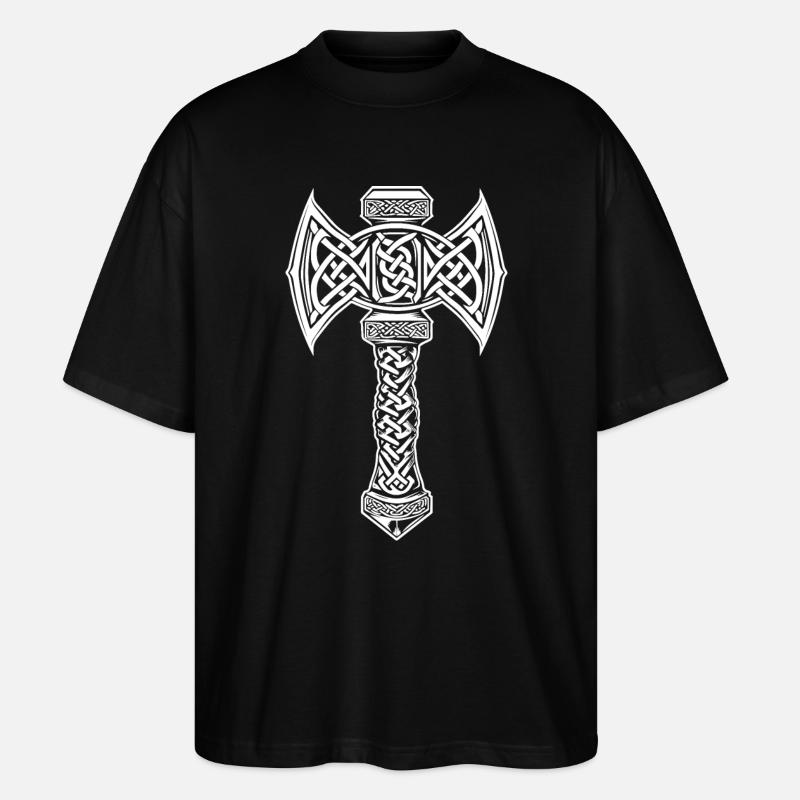 Mjöllnir Wikinger-Symbol - Stanley/Stella Oversized Unisex Bio T-Shirt Blaster 2.0 - Schwarz