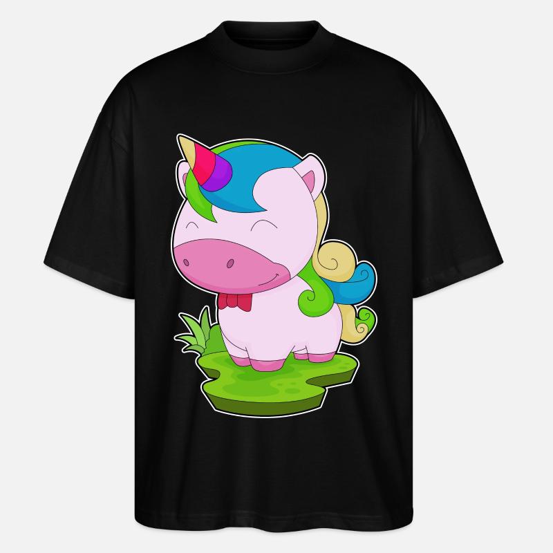 Einhorn Fliege - Stanley/Stella Oversized Unisex Bio T-Shirt Blaster 2.0 - Schwarz