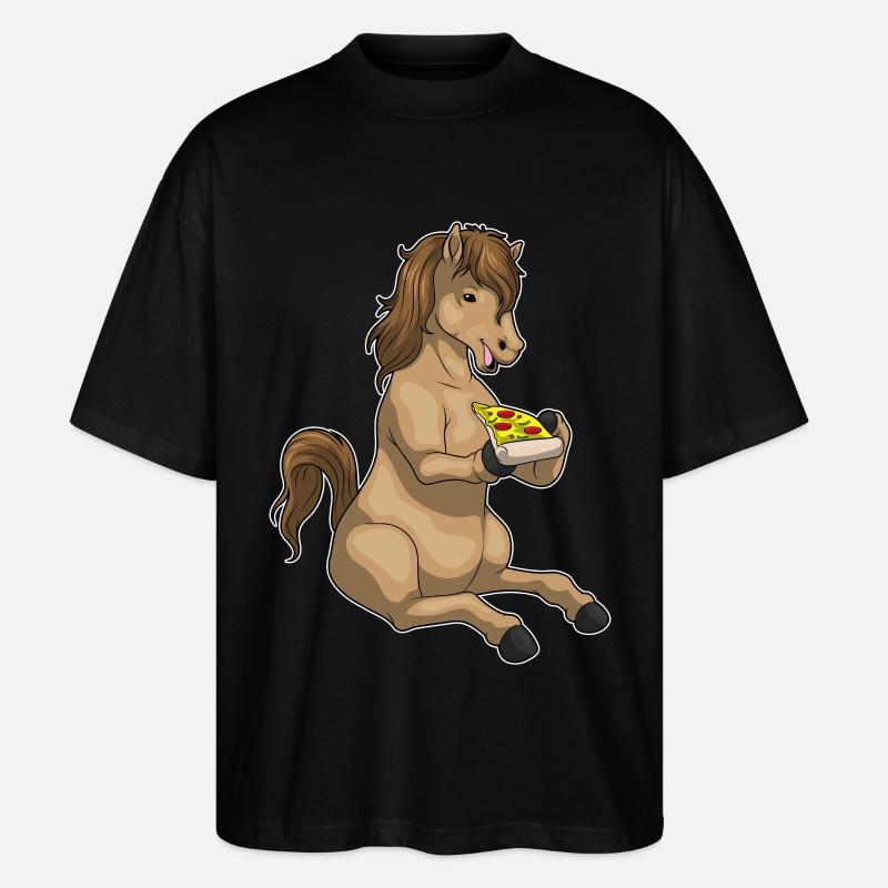 Pizza au cheval - T-shirt bio Blaster 2.0 coupe oversize Stanley/Stella Unisexe - noir