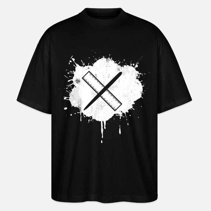 Stift Lineal - Stanley/Stella Oversized Unisex Bio T-Shirt Blaster 2.0 - Schwarz