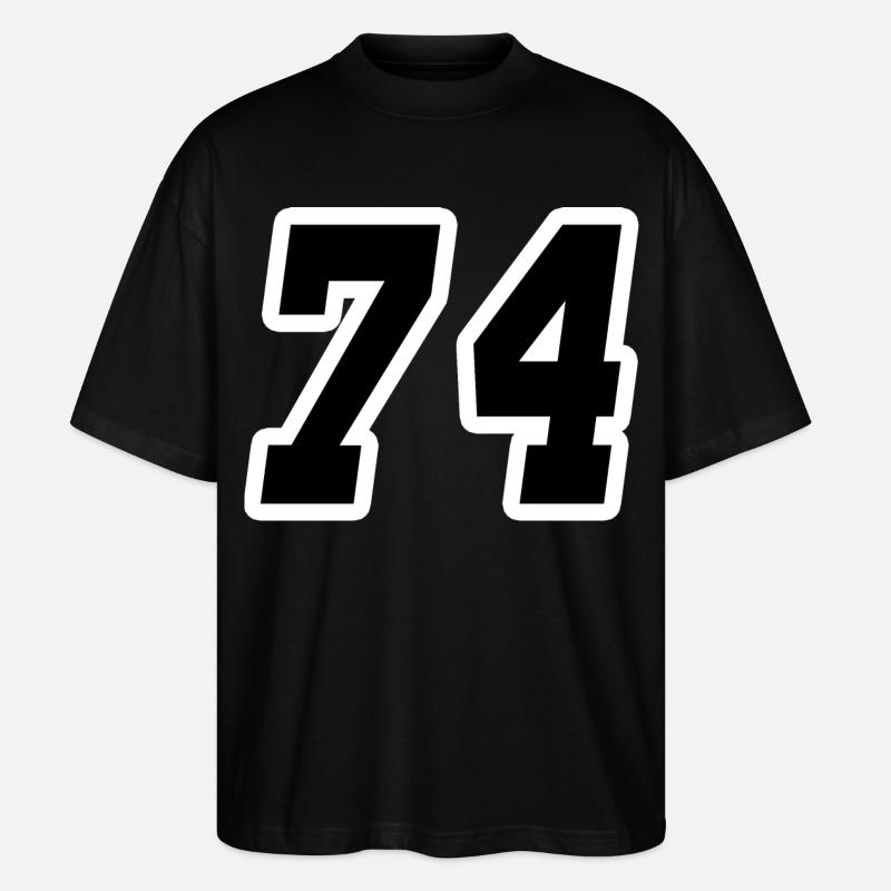 Nummer vierundsiebzig 74 - Stanley/Stella Oversized Unisex Bio T-Shirt Blaster 2.0 - Schwarz