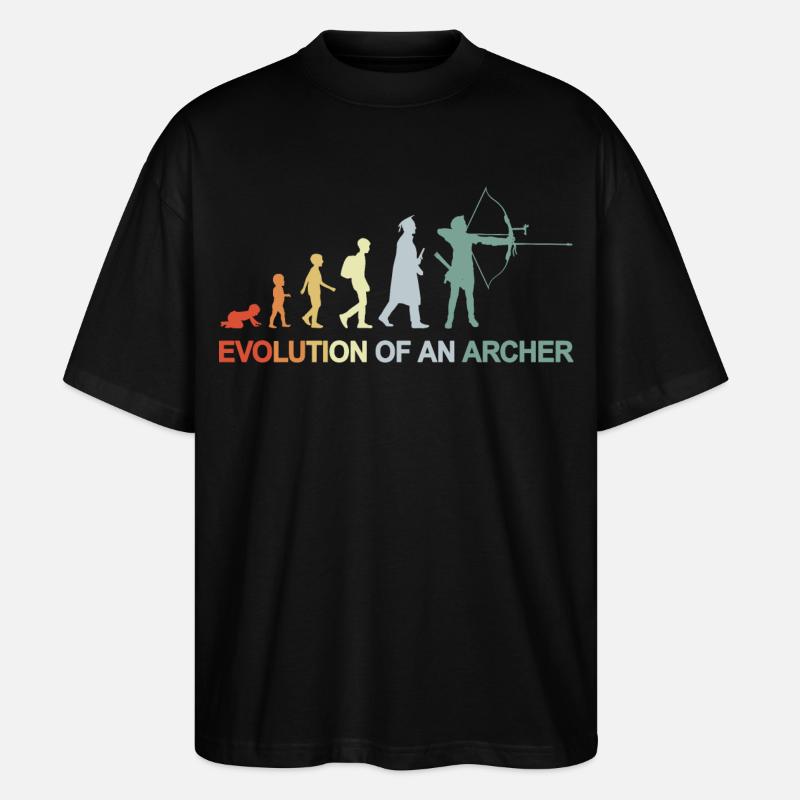Bogenschützen Evolution - Stanley/Stella Oversized Unisex Bio T-Shirt Blaster 2.0 - Schwarz