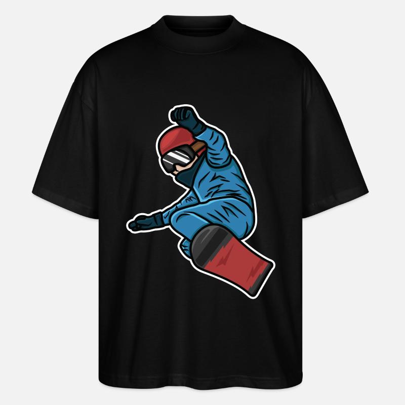 Kleiner Snowboarder - Stanley/Stella Oversized Unisex Bio T-Shirt Blaster 2.0 - Schwarz